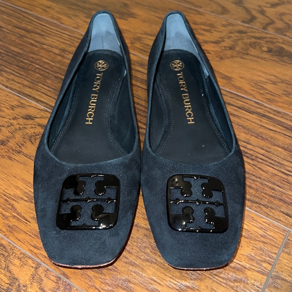 Black square toe flats Tory Burch